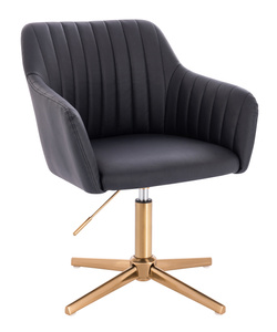 FOTEL HR190CROSS CZARNY ZŁOTA PODSTAWA