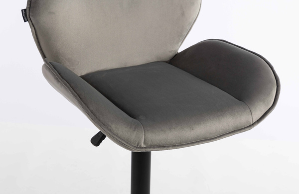 FOTEL HR350W STALOWY WELUR CZARNA PODSTAWA