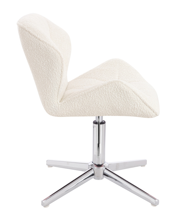 FOTEL HR111CROSS KREMOWY BARANEK CHROMOWANA PODSTAWA