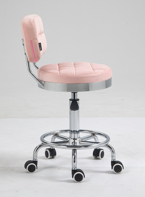 HOKER HR636 PUDROWY RÓŻ WELUR CHROMOWANA PODSTAWA