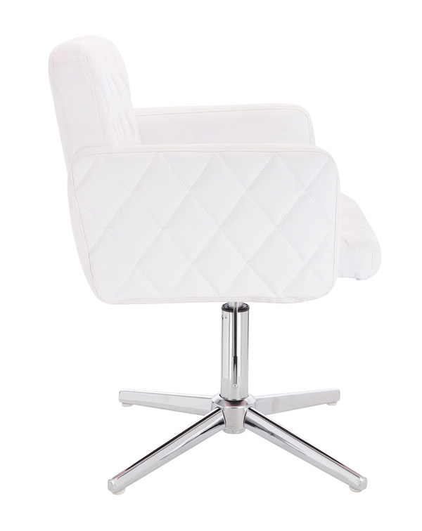 FOTEL HC802CROSS BIAŁY CHROMOWANA PODSTAWA