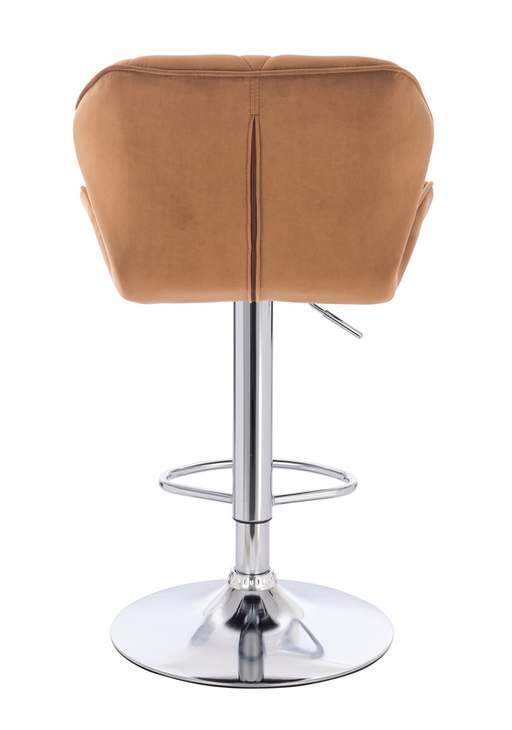 FOTEL HR111W MIODOWY WELUR CHROMOWANA PODSTAWA