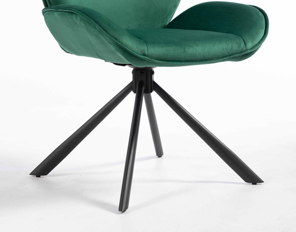 FOTEL HR350 PAJĄK BUTELKOWA ZIELEŃ WELUR CZARNA PODSTAWA