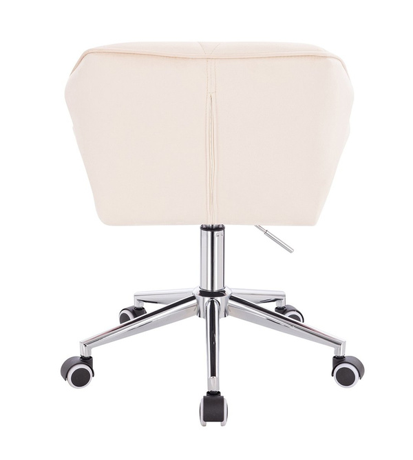 FOTEL HR111K KREMOWY WELUR CHROMOWANA PODSTAWA