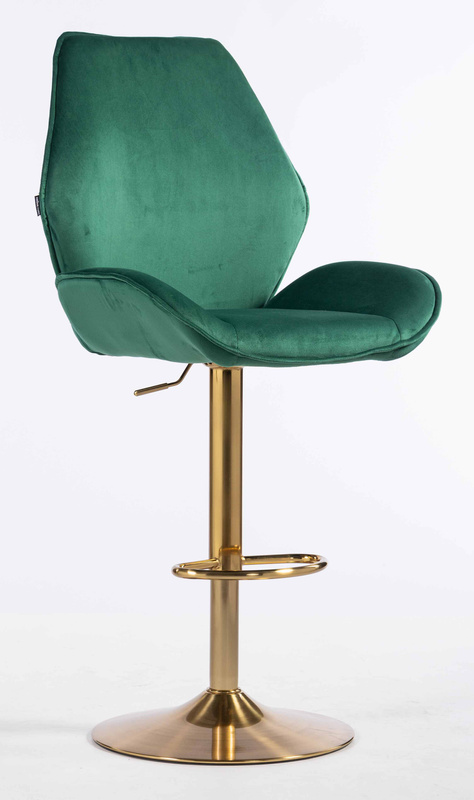 FOTEL HR350W BUTELKOWA ZIELEŃ WELUR ZŁOTA PODSTAWA