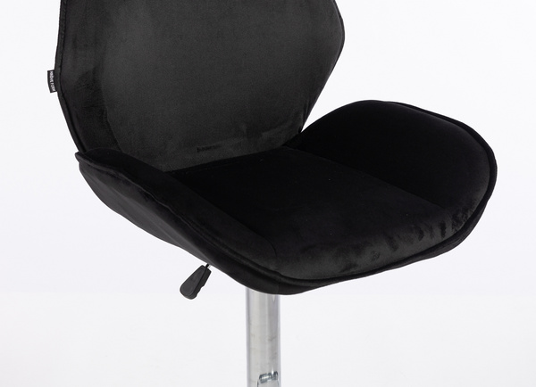 FOTEL HR350W CZARNY WELUR CHROMOWANA PODSTAWA