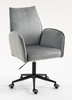 FOTEL HR280K STALOWY WELUR CZARNA PODSTAWA