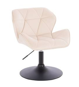 FOTEL HR111N KREMOWY WELUR CZARNA PODSTAWA