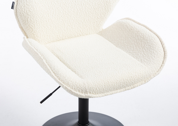 FOTEL HR350N KREMOWY BARANEK CZARNA PODSTAWA