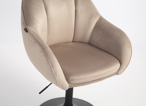 FOTEL HR2055N LATTE WELUR CZARNA PODSTAWA