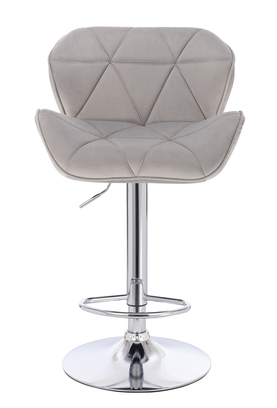 FOTEL HR111W STALOWY WELUR CHROMOWANA PODSTAWA