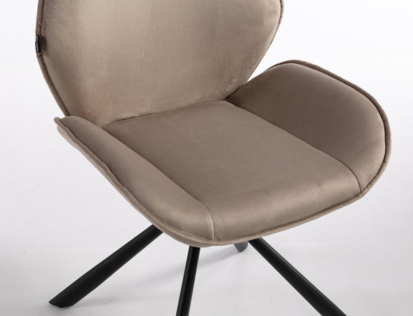 FOTEL HR350 PAJĄK LATTE WELUR CZARNA PODSTAWA