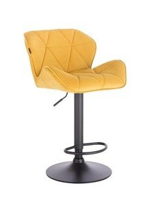 FOTEL HR111W ŻÓŁTY WELUR CZARNY MAT