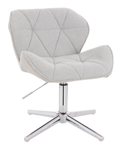 FOTEL HR111CROSS SZARY BARANEK CHROMOWANA PODSTAWA