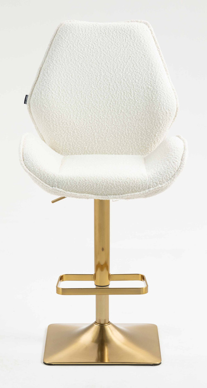 FOTEL HR350KW KREMOWY BARANEK ZŁOTA PODSTAWA