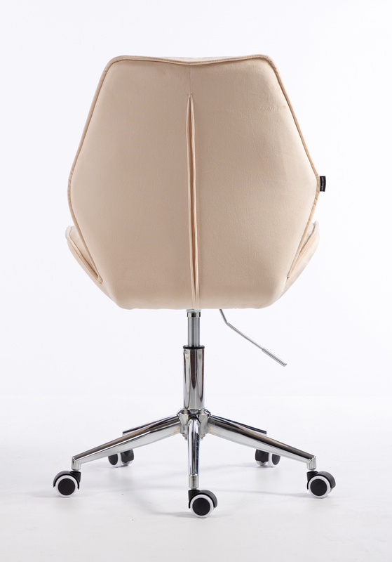 FOTEL HR350K KREMOWY WELUR CHROMOWANA PODSTAWA