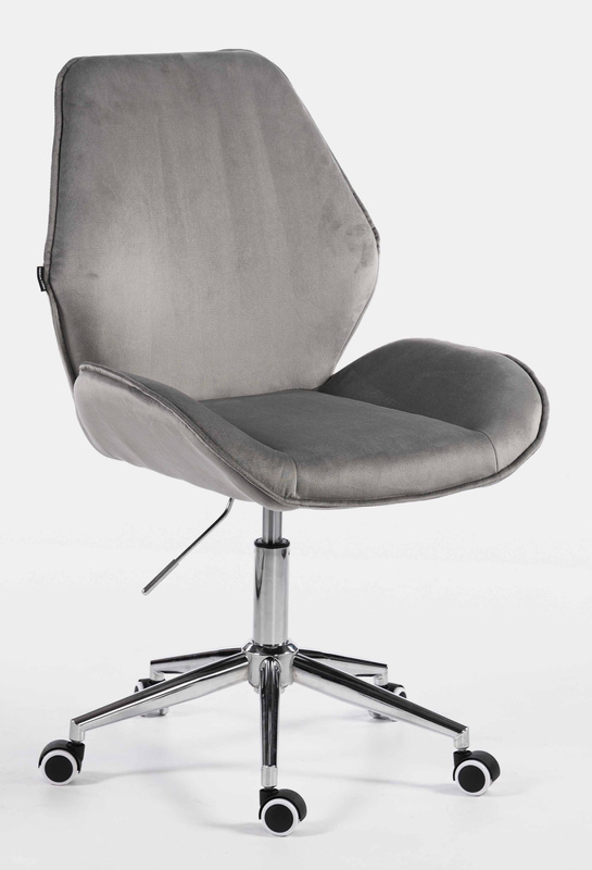 FOTEL HR350K STALOWY WELUR CHROMOWANA PODSTAWA