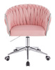 FOTEL HR750K PUDROWY RÓŻ WELUR CHROMOWANA PODSTAWA