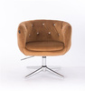 FOTEL HR333CROSS MIODOWY WELUR CHROMOWANA PODSTAWA