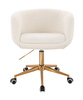 FOTEL HR333K KREMOWY BARANEK ZŁOTA PODSTAWA