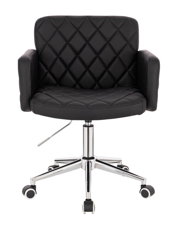 FOTEL HR802K CZARNY CHROMOWANA PODSTAWA