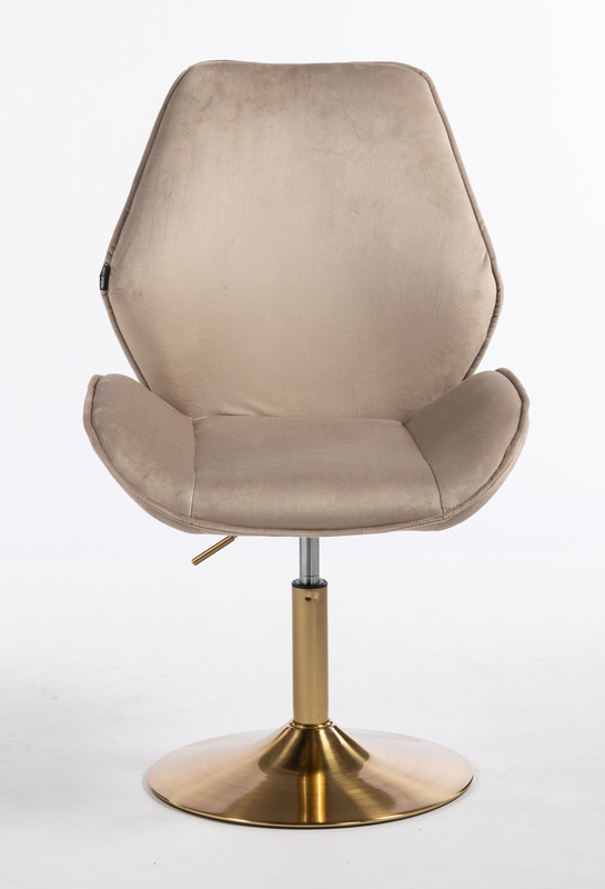 FOTEL HR350N LATTE WELUR ZŁOTA PODSTAWA