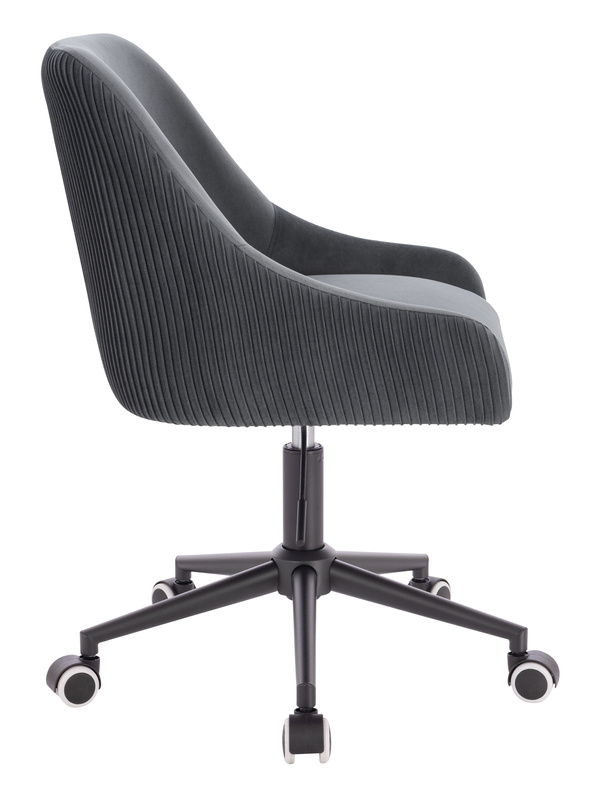 FOTEL HR920K GRAFITOWY WELUR CZARNA PODSTAWA