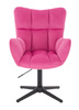 FOTEL HR650CROSS MALINOWY WELUR CZARNA PODSTAWA