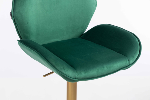 FOTEL HR350W BUTELKOWA ZIELEŃ WELUR ZŁOTA PODSTAWA