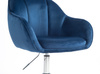 HOKER HR2055K CIEMNE MORZE  WELUR CHROMOWANA PODSTAWA