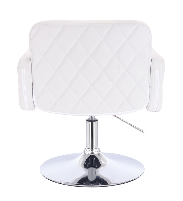 FOTEL HC802N BIAŁY CHROMOWANA PODSTAWA