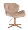 FOTEL HR111CROSS LATTE WELUR ZŁOTA PODSTAWA