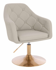 HOKER HR831N ECRU EKOSKÓRA PREMIUM SOFT ZŁOTA PODSTAWA