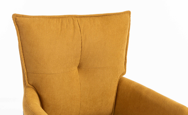 HOKER HR250K ŻÓŁTY CURRY PREMIUM CORD SZTRUKS CZARNA PODSTAWA