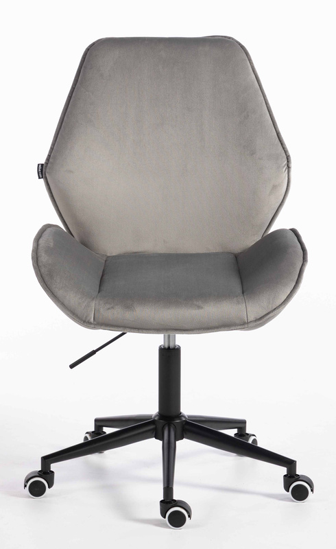 FOTEL HR350K STALOWY WELUR CZARNA PODSTAWA