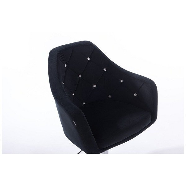 Fotel HR8516CK czarny welur krzyżak