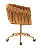 FOTEL HR750K MIODOWY WELUR ZŁOTA PODSTAWA