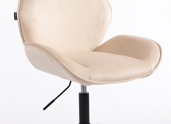 FOTEL HR350K KREMOWY WELUR CZARNA PODSTAWA