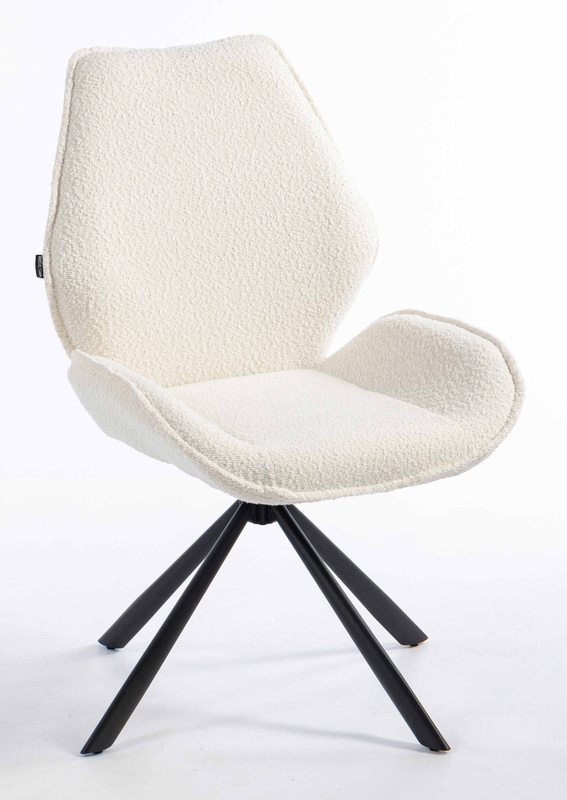 FOTEL HR350 PAJĄK KREMOWY BARANEK CZARNA PODSTAWA