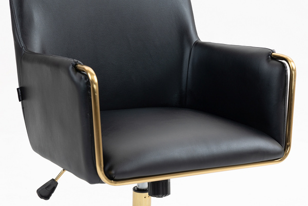 FOTEL HR4318K CZARNY ZŁOTA PODSTAWA