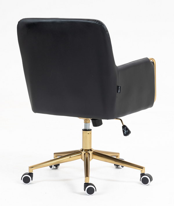 FOTEL HR4318K CZARNY ZŁOTA PODSTAWA