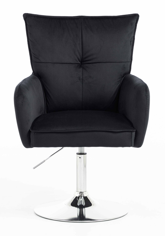 HOKER HR250N CZARNY WELUR  CHROMOWANA PODSTAWA