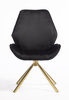 FOTEL HR350 PAJĄK CZARNY WELUR ZŁOTA PODSTAWA