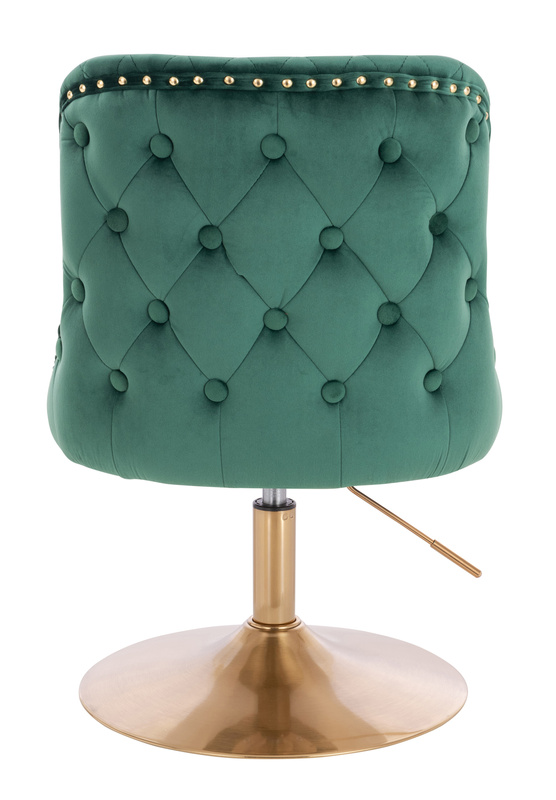 FOTEL HR940N BUTELKOWA ZIELEŃ WELUR ZŁOTA PODSTAWA