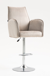 FOTEL HR280W LATTE WELUR CHROMOWANA PODSTAWA