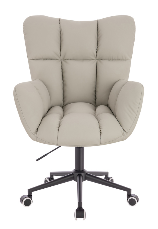 HOKER HR650K ECRU EKOSKÓRA PREMIUM SOFT CZARNA PODSTAWA