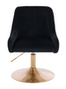 FOTEL HR920N CZARNY WELUR ZŁOTA PODSTAWA