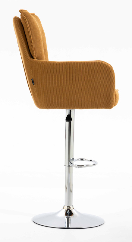 HOKER HR250W ŻÓŁTY CURRY PREMIUM CORD SZTRUKS CHROMOWANA PODSTAWA