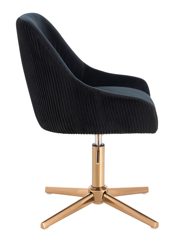 FOTEL HR920CROSS CZARNY WELUR ZŁOTA PODSTAWA