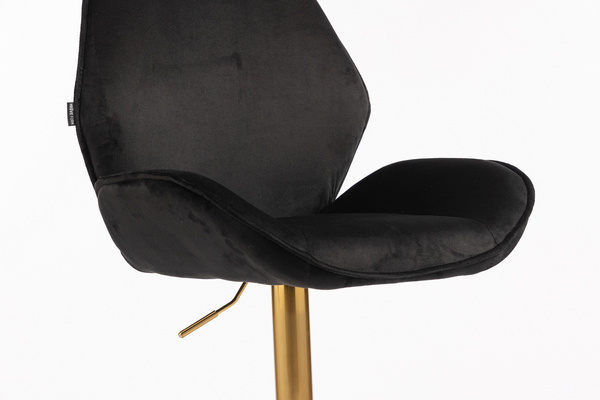 FOTEL HR350KW CZARNY WELUR ZŁOTA PODSTAWA